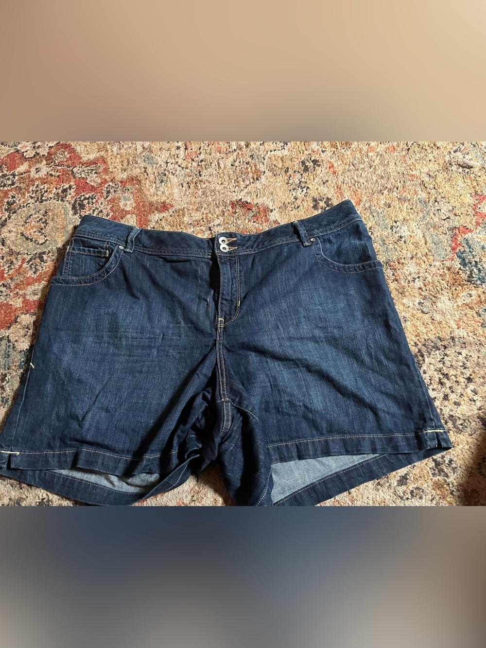 Lane Bryant Dark Blue Denim Jean Shorts